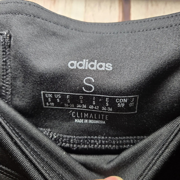 Adidas Climalite Black Leggings with Bold White Branding Womens Size Small - Picture 4 of 7